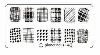 PLANET NAILS, Пластина для Stamping Nail Art, №43