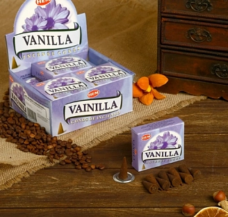 Благовония "HEM" 10 конусов Vanilla Cones   4519474