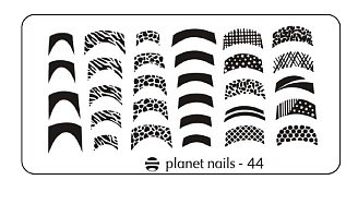 PLANET NAILS, Пластина для Stamping Nail Art, №44