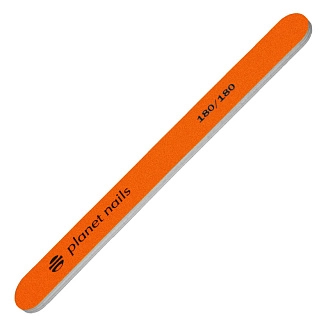 PLANET NAILS, Пилка для ногтей стандартная неоново-оранжевая, 180/180
