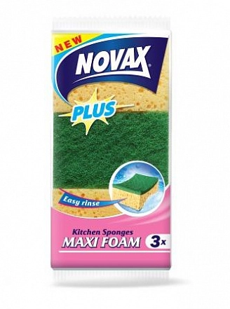 NOVAX, Губки кухонные Maxi Foam, (3 шт/упак)