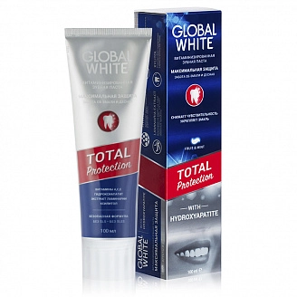 GLOBAL WHITE, Зубная паста витаминизированная, Максимальная защита,100 мл
