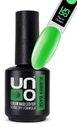 UNO, RUBBER, Камуфлирующее базовое покрытие для гель-лака, Neon Green, 12 г