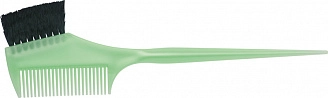 DEWAL, Кисть для окрашивания зеленая, с расческой, с черной волнистой щетиной, узкая 55мм, JPP049 green