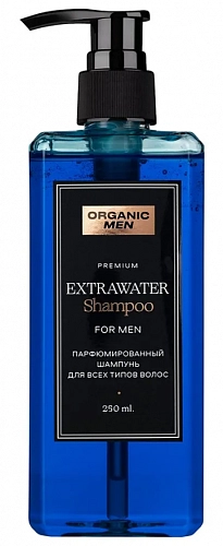 PLANETA ORGANICA, ORGANIC MEN, ExtraWater, Парфюмированный шампунь для всех типов волос, 250 мл