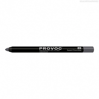 PROVOC, Гелевая подводка-карандаш для глаз №89, Gel Eye Liner Sweet Chocolate, серо-коричневая