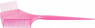 DEWAL, Кисть для окрашивания розовая, с расческой, с белой прямой щетиной, узкая 45мм, JPP049-1pink