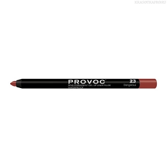 PROVOC, Гелевая подводка-карандаш для губ №23, Gel Lip Liner Dangerous, ярко-краная