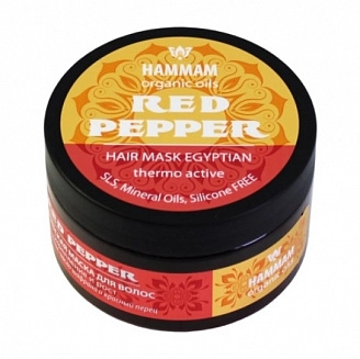 HAMMAM, Маска для всех типов волос, укрепление и рост, египетская, Red pepper, 250 мл 
