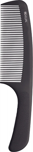 DEWAL, SUPER thin, Расческа рабочая с ручкой, широкая, черная 20,5 см, CF017