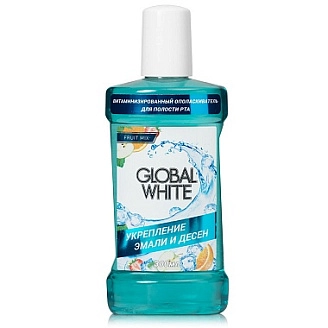 GLOBAL WHITE, Ополаскиватель для полости рта витаминизированный, 300 мл