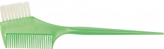 DEWAL, Кисть для окрашивания зеленая, с расческой, с белой прямой щетиной, узкая 45мм, JPP049-1 green