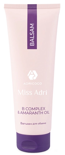 ADRICOCO, Miss Adri, B complex & amaranth oil, Бальзам для объема волосl, 250 мл