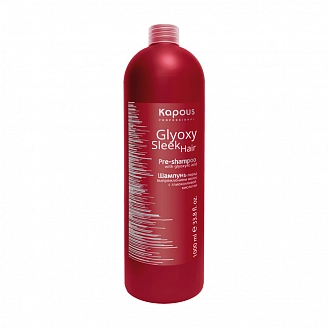 KAPOUS, GLYOXY SLEEK HAIR, Шампунь перед выпрямлением волос с глиоксиловой кислотой, 1000 мл