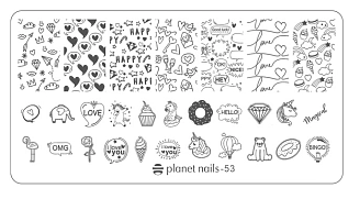 PLANET NAILS, Пластина для Stamping Nail Art, №53