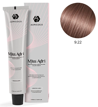ADRICOCO, Miss Adri, Крем-краска для волос, №9.22, Очень светлый блонд интенсивный фиолетовый, 100 мл