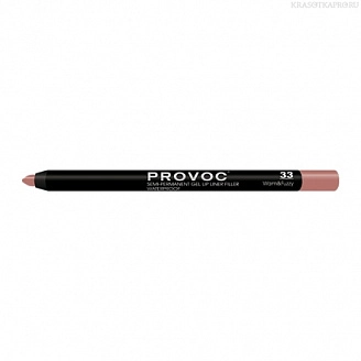 PROVOC, Гелевая подводка-карандаш для губ №33, Gel Lip Liner Warm&Fuzzy, светлая терракотовая