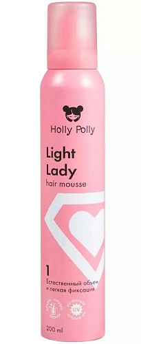 HOLLY POLLY, Light Lady, Мусс для волос Естественный Объем и Легкая Фиксация, 200мл