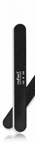 RUNAIL, Профессиональная пилка для искусственных ногтей, тонкая, черная, закругленная, 100/180