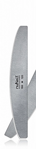 RUNAIL, Профессиональная пилка для искусственных ногтей, серая, полукруглая, 100/120
