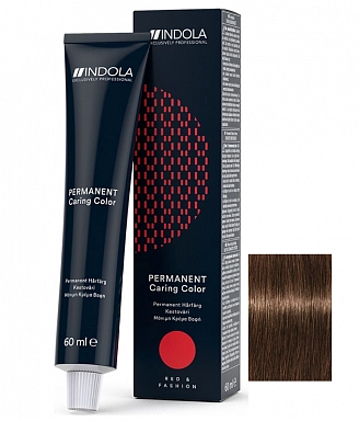 INDOLA, RED & FASHION, Перманентный крем-краситель для волос №6.84, темный русый шоколадный медный, 60 мл