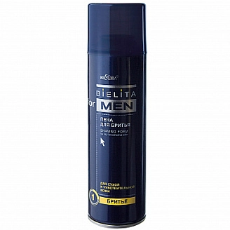 BIELITA, FOR MEN, Пена для бритья для сухой и чувствительной кожи, 250 мл