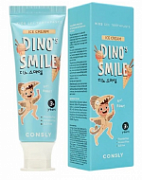 CONSLY, DINO's SMILE, Детская гелевая зубная паста  c ксилитом и вкусом пломбира, 60г