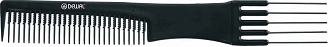DEWAL, Расческа рабочая "Эконом" для начеса, металлическая вилка, черная 19 см, CO-6502