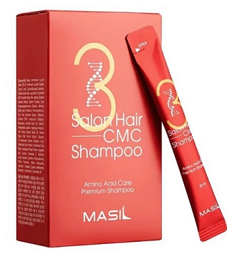 MASIL 3, Salon Hair Cmc, Восстанавливающий шампунь для волос с аминокислотами, 8мл*20