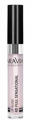 ARAVIA PROFESSIONAL, Блеск для объема и сияния губ с эффектом «жидкого» стекла 4D FULL SENSATIONAL / 01 розово-перламутровый, 5.5 