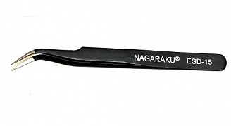 NAGARAKU,, Пинцет изогнутый NAGARAKU, ESD-15 черный