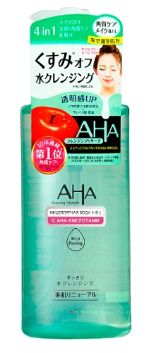 BCL AHA, CLEANSING OIL, AHA Мицеллярная вода для снятия макияжа и умывания 4-в-1 с фруктовыми кислотами для сухой и чувствительной кожи, 300 мл