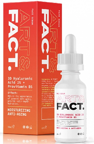 ART&FACT, Сыворотка для лица с гиалуроновой кислотой (3D Hyaluronic Acid 2% + Provitamin B5), 30 мл