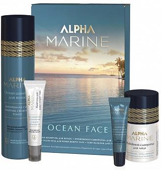 ESTEL PROFESSIONAL, ALPHA MARINE, Набор Ocean Face (шампунь 250 + сыворотка для лица 50 + флюид для кожи вокруг глаз, 15 + бальзам для губ ,10)