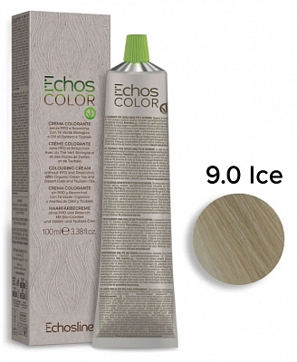 ECHOS LINE, ECHOS COLOR, Крем-краска №9.0 ICE NEW - ультрасветлый русый ледяной естественный, 100 мл