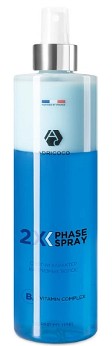 ADRICOCO, Двухфазный спрей для легкого расчесывания и блеска с комплексом витаминов B3, 500 мл