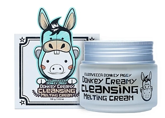 ELIZAVECCA, Donkey Piggy Donkey Creamy Cleansing Melting Cream, Крем для лица очищающий, 100г