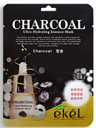 EKEL, Charcoal Ultra Hydrating Essence Mask, Тканевая маска для лица c экстрактом древесного угля, 25 мл