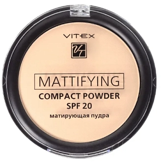 BIELITA, VITEX, Пудра для лица матирующая компактная Mattifying compact powder SPF20 тон 03