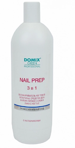 DOMIX GREEN PROFESSIONAL, Nail prep 3 в 1, Обезжириватель ногтевой пластины, Средство для снятия липкого слоя и лака для ногтей, 200 мл