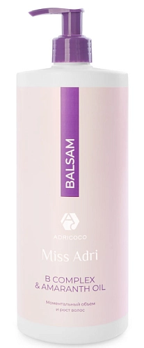 ADRICOCO, Miss Adr,i B complex & amaranth oil, Бальзам для объема волос, 1000 мл
