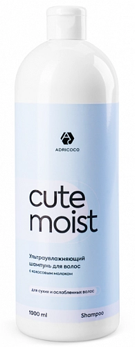 ADRICOCO, CUTE MOIST, Ультраувлажняющий шампунь для волос с кокосовым молоком,1000 мл