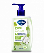 AURA, Pure Cotton, Мыло 2в1 для рук и тела, Хлопок и луговые травы, флакон/дозатор, 300 мл