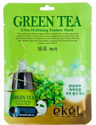 EKEL, Green Tea Ultra Hydrating Essence Mask, Тканевая маска для лица с экстрактом зеленого чая, 25 мл