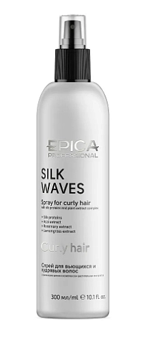 EPICA, Silk Waves, Спрей для вьющихся и кудрявых волос, с протеинами шелка и комплексом растительных экстрактов, 300 мл.