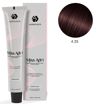 ADRICOCO, Miss Adri, Крем-краска для волос, №4.35, Коричневый каштановый, 100 мл