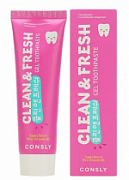 CONSLY, Clean&Fresh, Гелевая зубная паста для защиты дёсен и зубов с экстрактами шалфея, березы и провитамином B5, 105 г