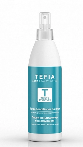 TEFIA, Treats by Nature Спрей-кондиционер для волос без смывания с экстрактами мирры, имбиря и грана