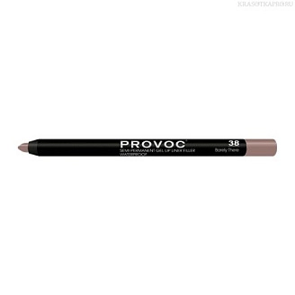 PROVOC, Гелевая подводка-карандаш для губ №38, Gel Lip Liner Barely There, карамель