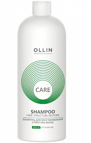 OLLIN, CARE, Шампунь для восстановления структуры волос, 1000 мл